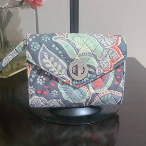 Vera Bradley Gray and Green Clutch Wristlet